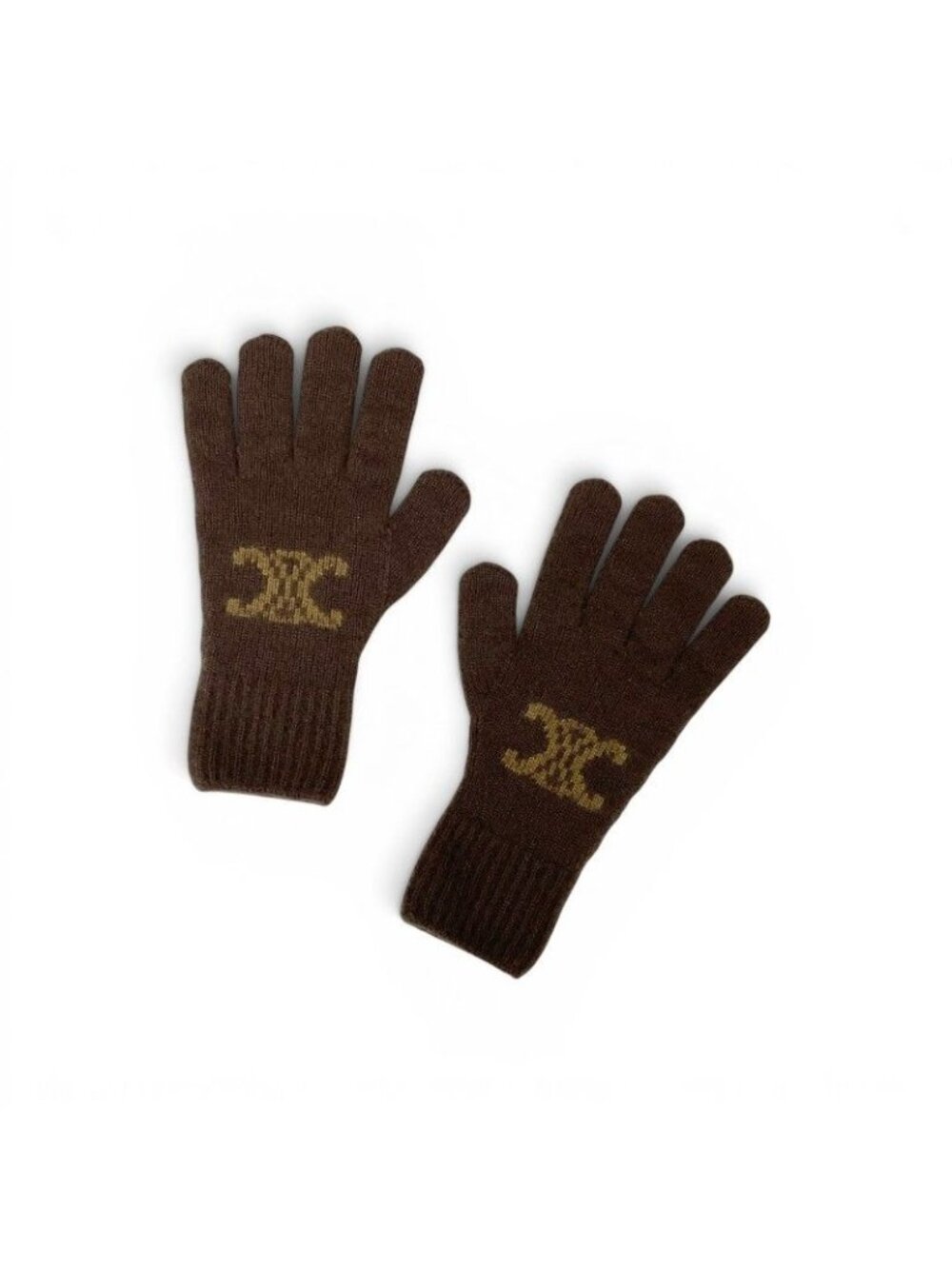Celine Gloves Brown Triomphe Monogram - Picture 2 of 8